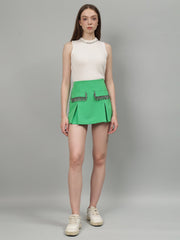 Gaiia Solid Colour Skorts With Embellished Pockets