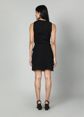 Gaiia Sleeveless Tweed Jacket And Mini Skirt Set