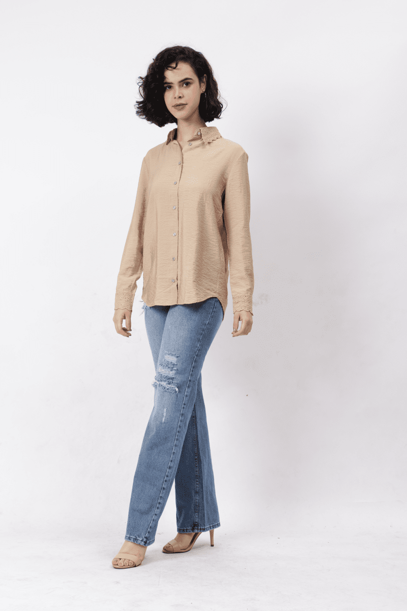 Gaiia Women Long Sleeve Solid Color Shirt - GAIIA