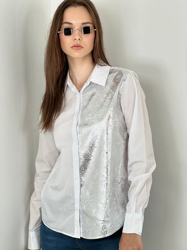 Gaiia Half Snake Print Shirt - White - GAIIA