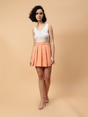 Gaiia Pleated Skirt With Chain