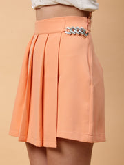 Gaiia Pleated Skirt With Chain