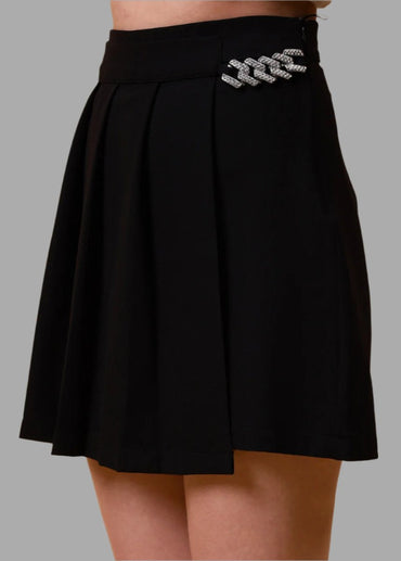 Gaiia Pleated Skirt With Chain - GAIIA