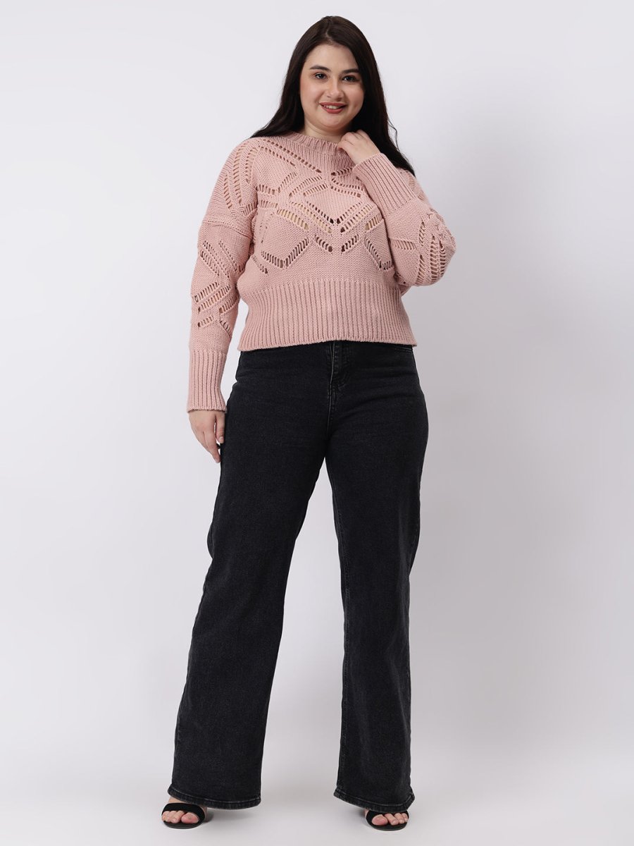 Gaiia Self Design Round Neck Pullover - GAIIA
