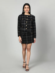 Gaiia Tweed Jacket And Skirt Set