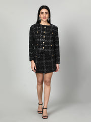Gaiia Tweed Jacket And Skirt Set