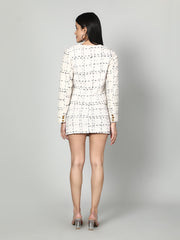 Gaiia Tweed Jacket And Skirt Set