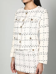 Gaiia Tweed Jacket And Skirt Set