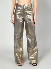 Gaiia Foil Effect Shimmer Straight Leg Denim