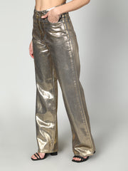 Gaiia Foil Effect Shimmer Straight Leg Denim