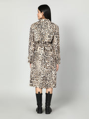 Gaiia Leopard Print Coat - Beige