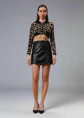 Gaiia Faux Leather Mini Skirt