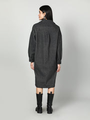 Gaiia Women Solid Colour Collared Neck Wool Coat