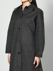 Gaiia Women Solid Colour Collared Neck Wool Coat