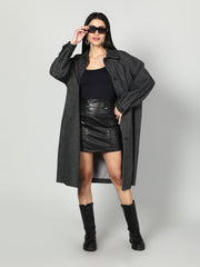 Gaiia Women Solid Colour Collared Neck Wool Coat