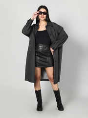 Gaiia Women Solid Colour Collared Neck Wool Coat