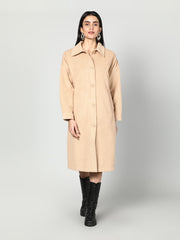Gaiia Women Solid Colour Collared Neck Wool Coat