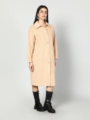 Gaiia Women Solid Colour Collared Neck Wool Coat