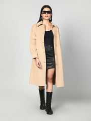 Gaiia Women Solid Colour Collared Neck Wool Coat