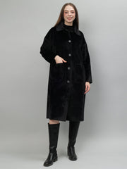 Gaiia Solid Colour Plush Woolen Coat