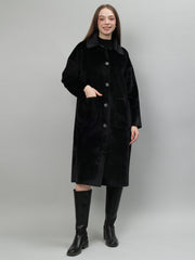 Gaiia Solid Colour Plush Woolen Coat