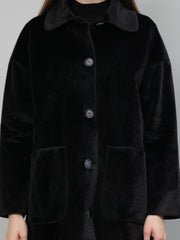 Gaiia Solid Colour Plush Woolen Coat