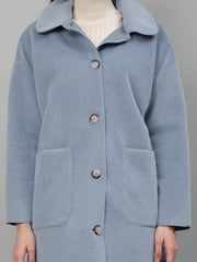 Gaiia Solid Colour Plush Woolen Coat
