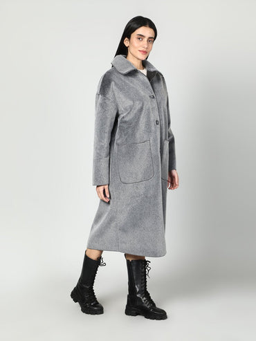 Gaiia Solid Colour Plush Woolen Coat - GAIIA