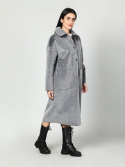 Gaiia Solid Colour Plush Woolen Coat