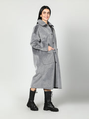 Gaiia Solid Colour Plush Woolen Coat