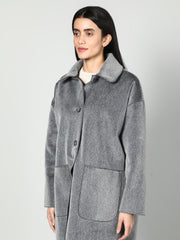 Gaiia Solid Colour Plush Woolen Coat