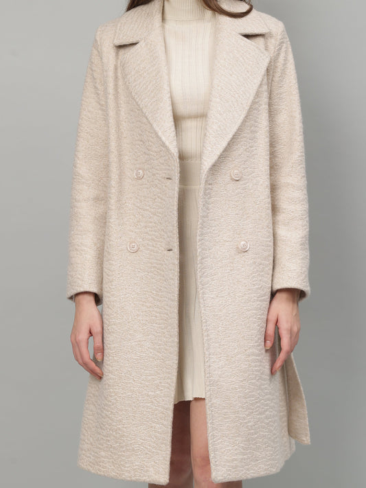 Gaiia Tie Belt Twill Winter Coat