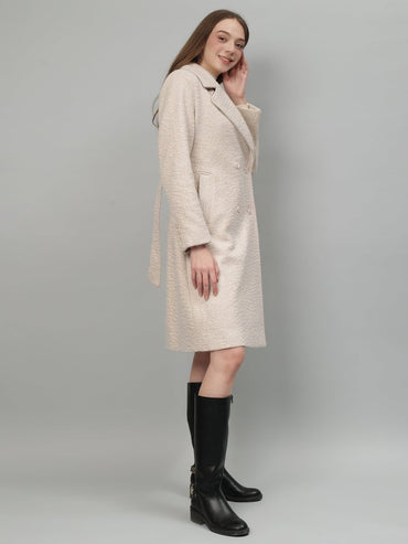 Gaiia Tie Belt Twill Winter Coat - GAIIA