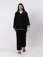 Gaiia Fall Winter Collared Neck Co-Ord Set