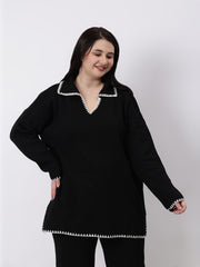 Gaiia Fall Winter Collared Neck Co-Ord Set