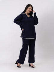 Gaiia Fall Winter Collared Neck Co-Ord Set