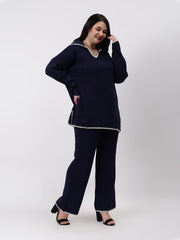 Gaiia Fall Winter Collared Neck Co-Ord Set