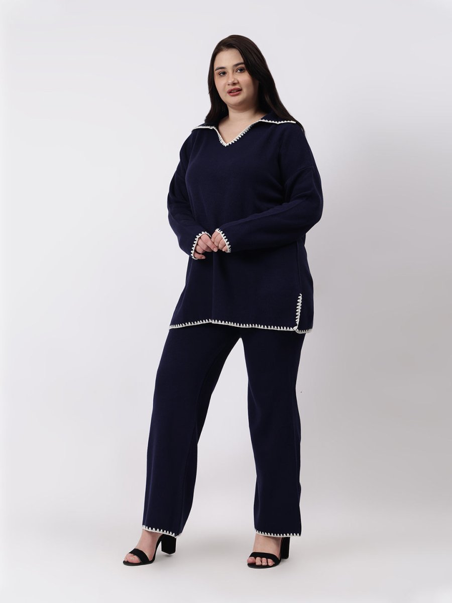 Gaiia Fall Winter Collared Neck Co - Ord Set - GAIIA