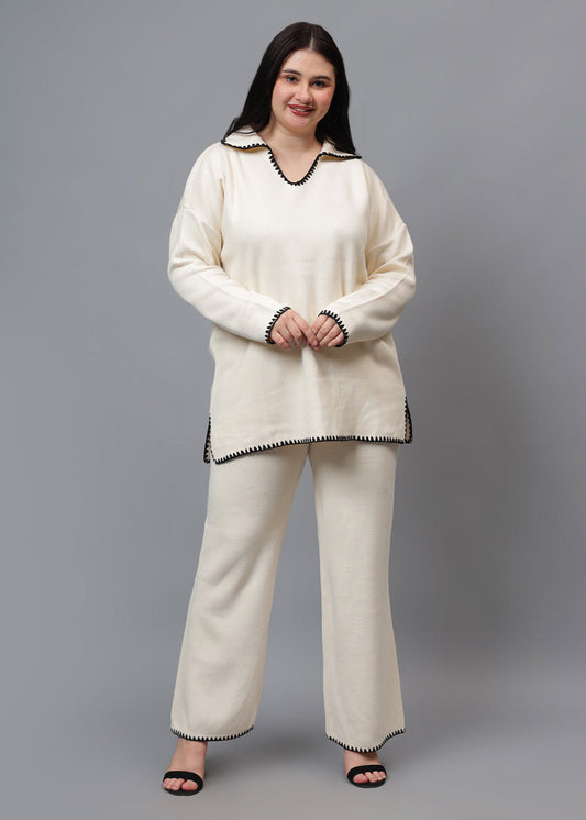 Gaiia Fall Winter Collared Neck Co-Ord Set