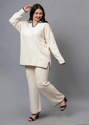 Gaiia Fall Winter Collared Neck Co - Ord Set - GAIIA