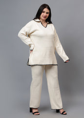 Gaiia Fall Winter Collared Neck Co-Ord Set