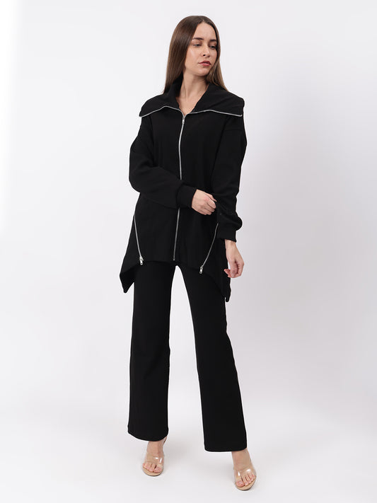 Gaiia Full Sleeves Solid Zipper Co-Ord Set