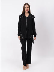 Gaiia Full Sleeves Solid Zipper Co-Ord Set