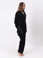 Gaiia Full Sleeves Solid Zipper Co-Ord Set