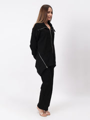 Gaiia Full Sleeves Solid Zipper Co-Ord Set