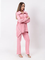 Gaiia Full Sleeves Solid Zipper Co-Ord Set