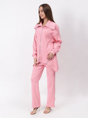 Gaiia Full Sleeves Solid Zipper Co-Ord Set