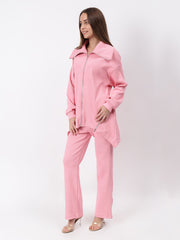 Gaiia Full Sleeves Solid Zipper Co-Ord Set