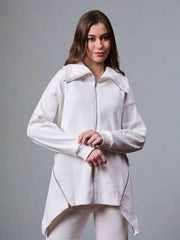 Gaiia Full Sleeves Solid Zipper Co-Ord Set