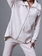 Gaiia Full Sleeves Solid Zipper Co-Ord Set